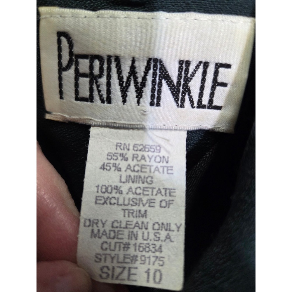 Periwinkle Vintage Floral Embroidered Midi Dress Black Pink Green Size 10‎ - Picture 6 of 7
